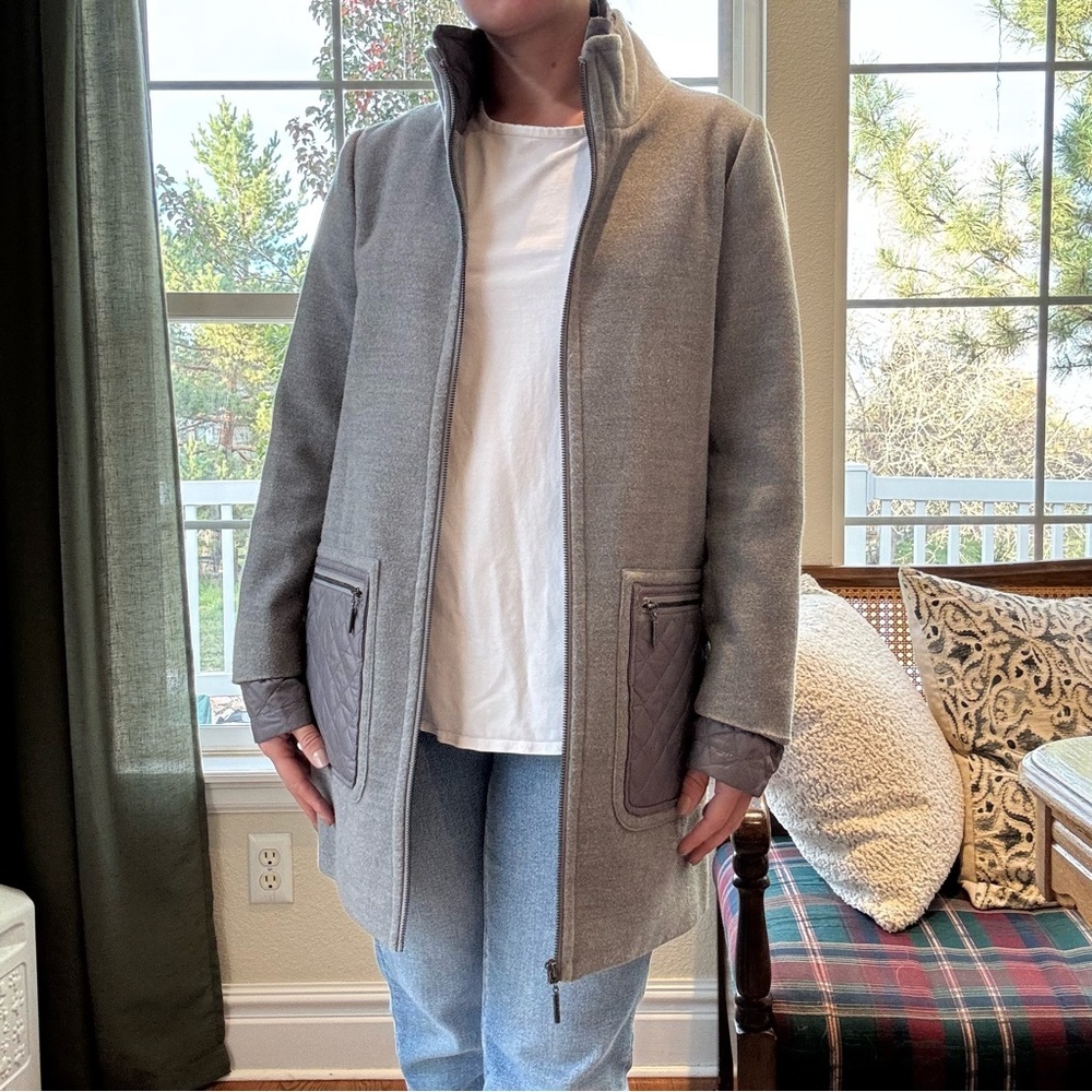 Weatherproof Structured Long Grey Topper Jacket Size Small